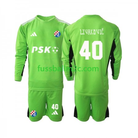 Fußballtrikots Dinamo Zagreb Livakovic 40 Torwart Kinder Heim Trikotsatz 2023-2024 Langarm